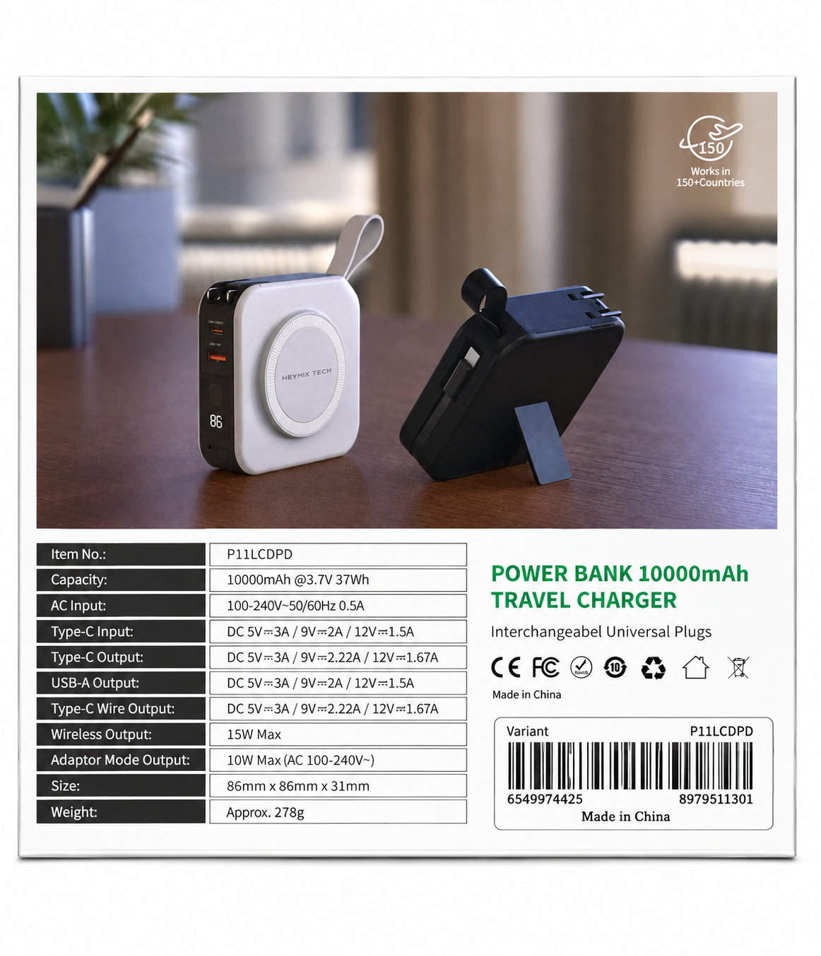 HEYMIX TECH 10,000mAh Power Bank