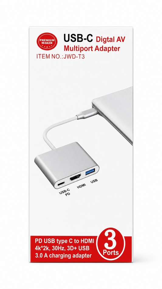 USB-C 3-in-1 Digital AV Multiport Adapter