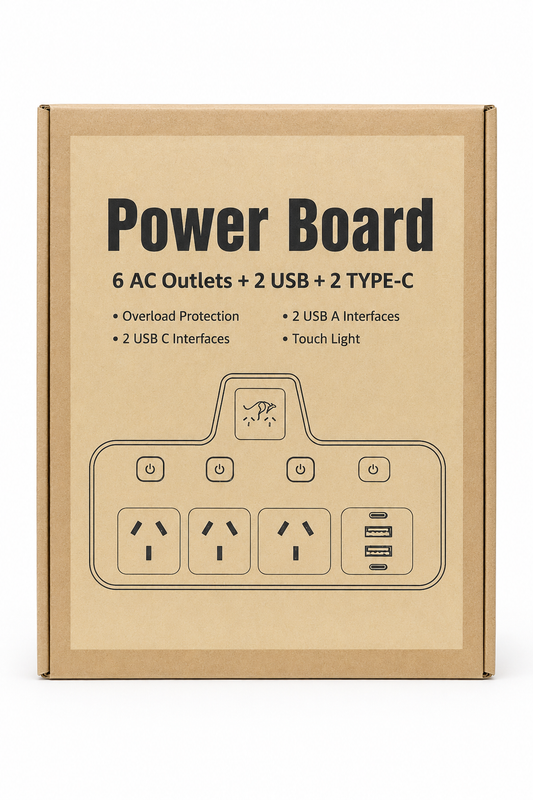 10-Port Power Board – 6 AC Outlets