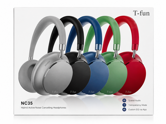 T-fun NC35 Hybrid Active Noise Cancelling Headphones